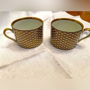 Cherbourg Buff by Fitz and Floyd.  Cups only (2) used excellent condition